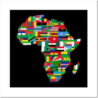 Africa Flags Map Posters and Art